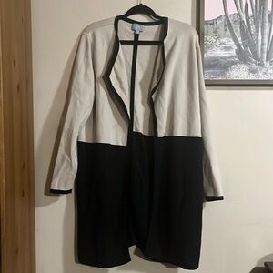 Pure Collection Colorblock Cashmere Open Long Cardigan Size 14/16